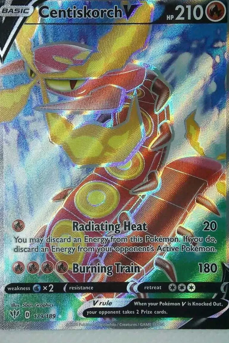 Pocket Monster Pokémon Kort-Centiskorch V 179/189 Full Art