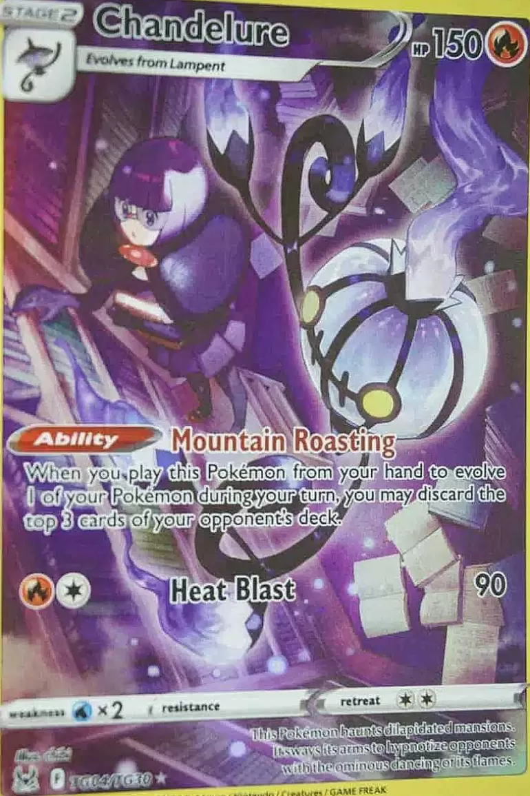 Pocket Monster Pokémon Kort-Chandelure Tg04/Tg30 Holo Rare