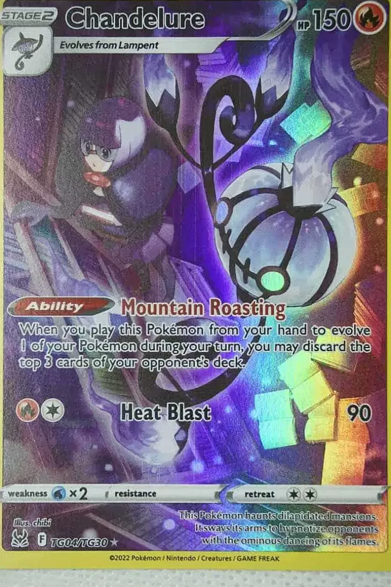Pocket Monster Pokémon Kort-Chandelure Tg04/Tg30 Holo Rare