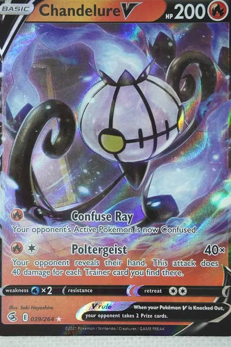Pocket Monster Pokémon Kort-Chandelure V 39/264
