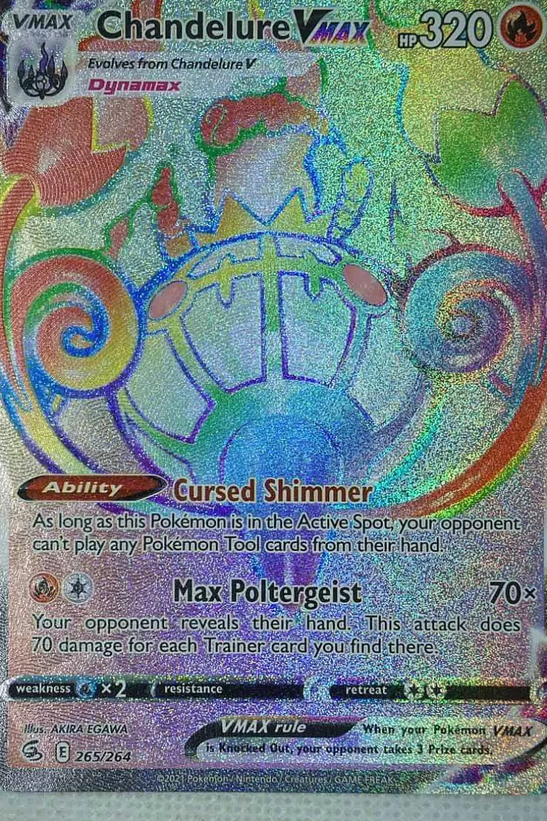 Pocket Monster Pokémon Kort-Chandelure Vmax 265/264 Hyper Rare
