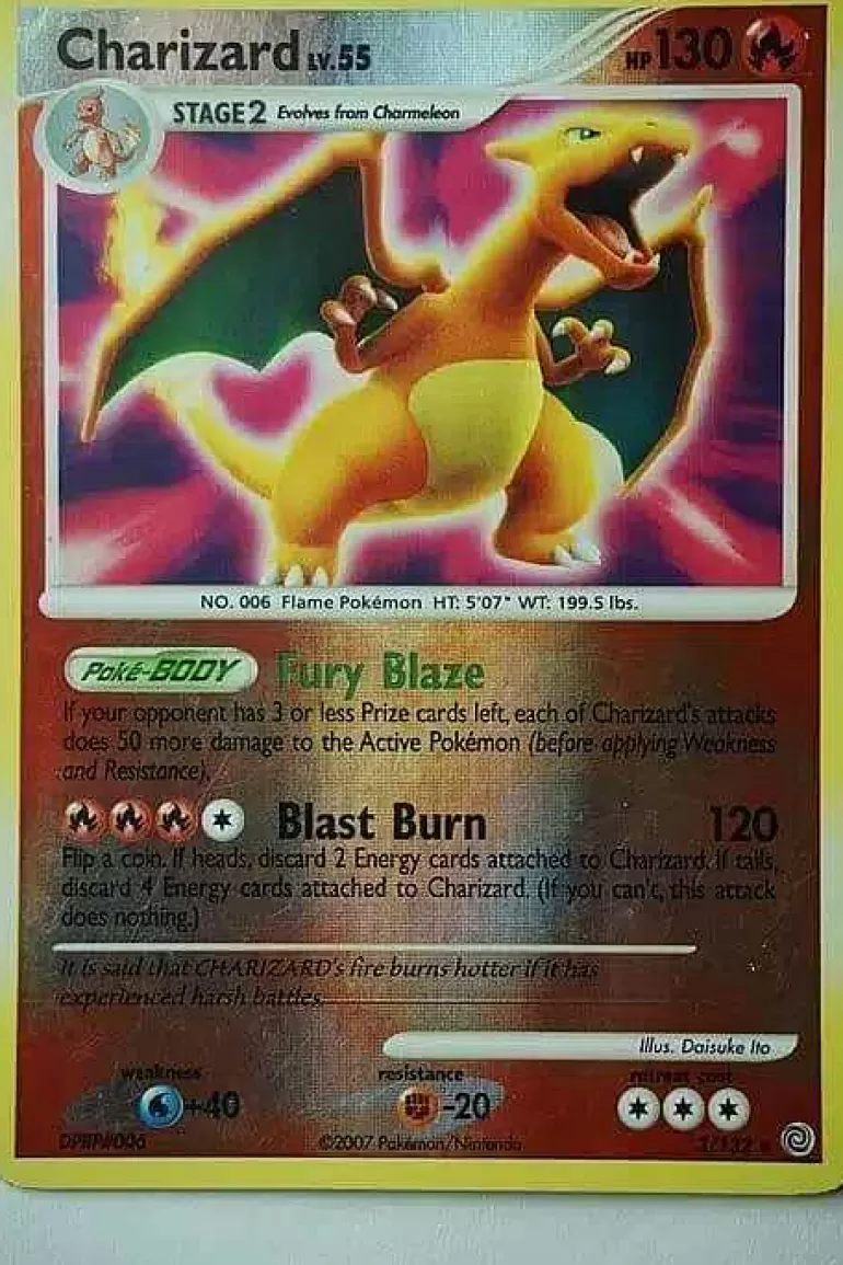 Pocket Monster Pokémon Kort-Charizard 3/132 Rare Reverse Holo