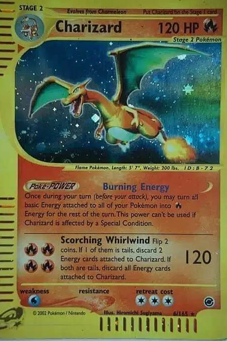 Pocket Monster Pokémon Kort-Charizard 6/165 Holo Rare