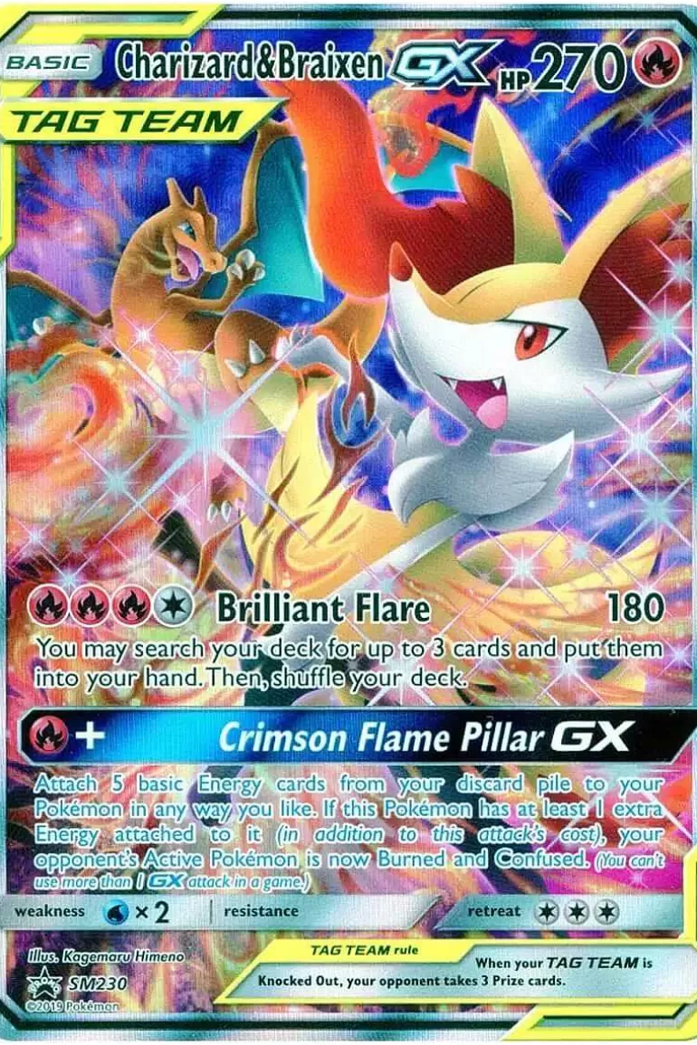 Pocket Monster Pokémon Kort-Charizard & Braixen Gx Sm230