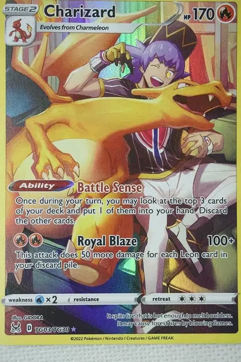 Pocket Monster Pokémon Kort-Charizard Tg03/Tg30 Holo Rare