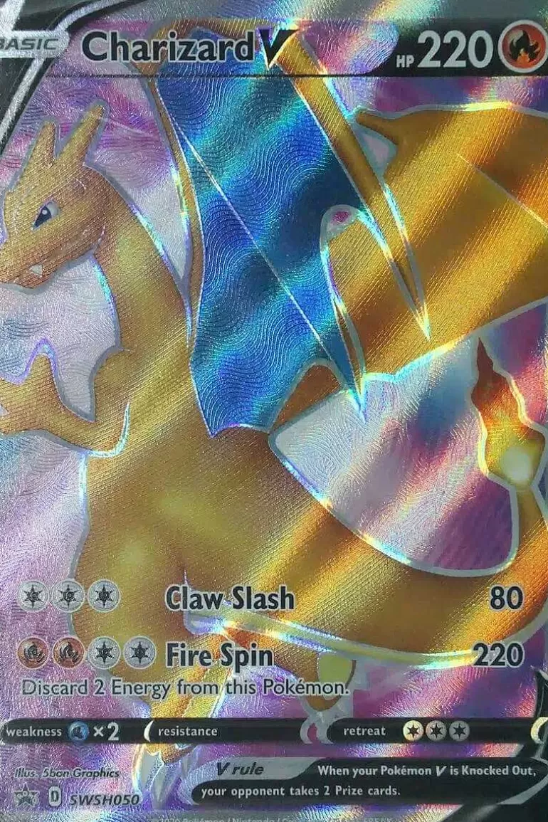 Pocket Monster Pokémon Kort-Charizard V Swsh050 Full Art Forseglet