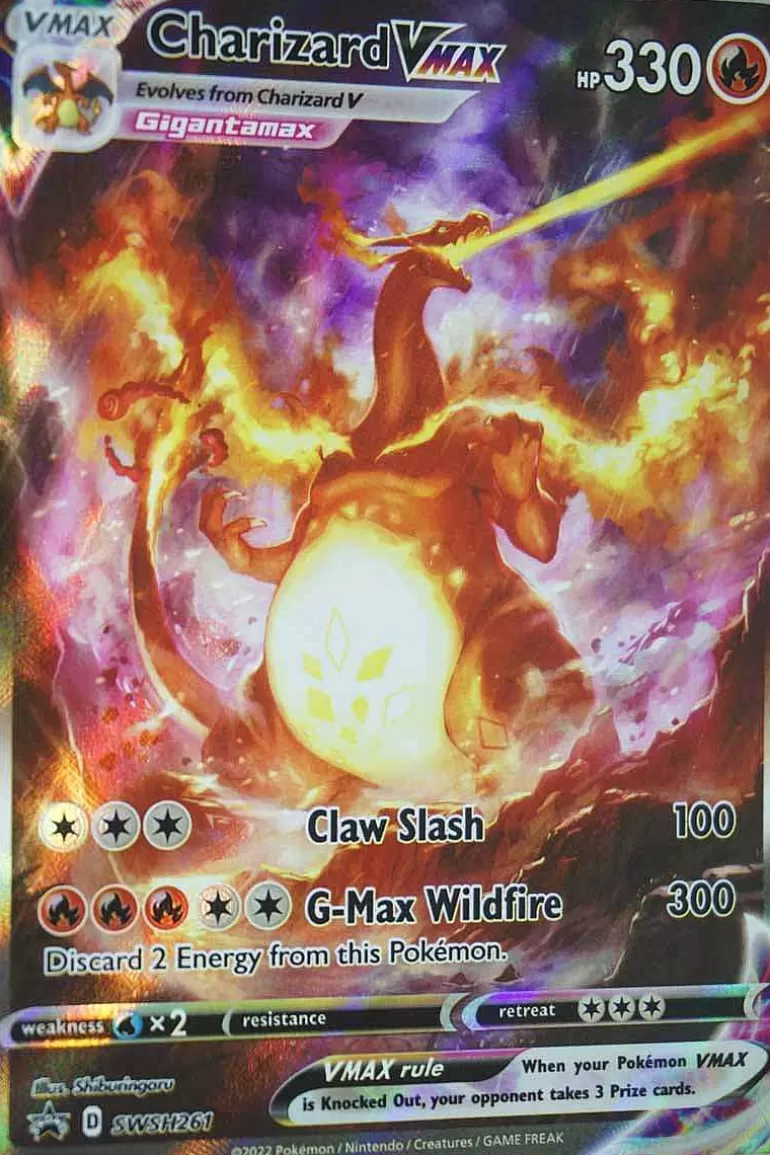 Pocket Monster Pokémon Kort-Charizard Vmax Swsh261 Alternate Art