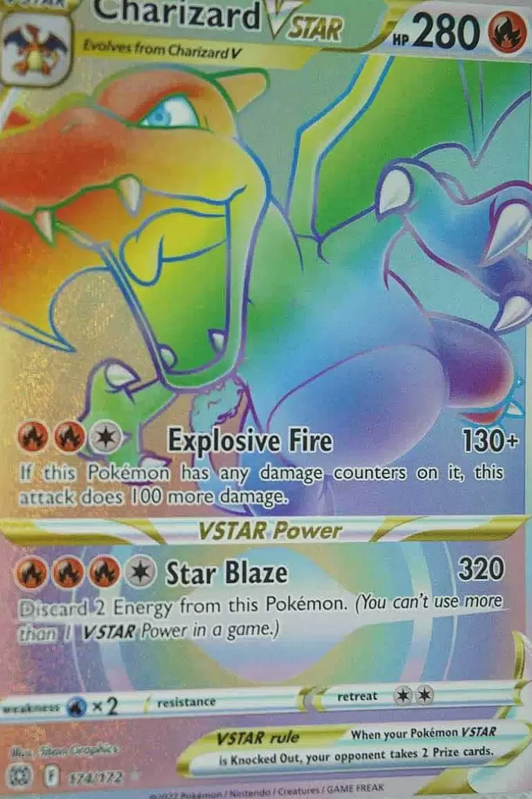 Pocket Monster Pokémon Kort-Charizard Vstar 174/172 Hyper Rare