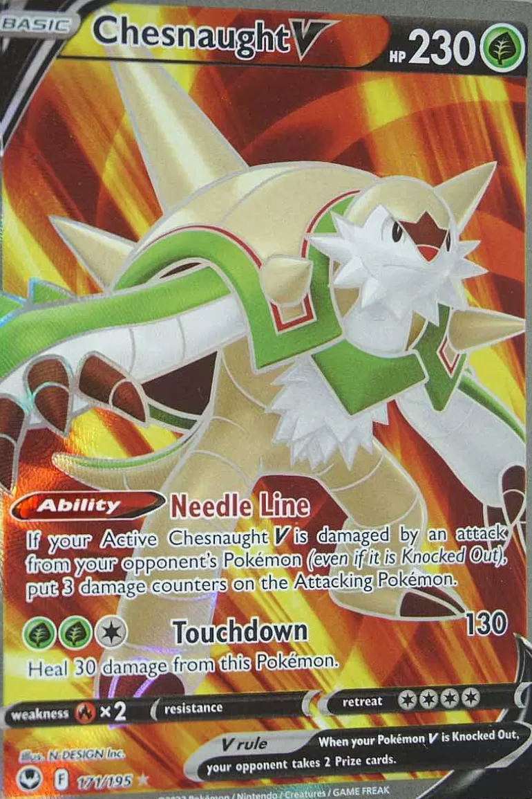 Pocket Monster Pokémon Kort-Chesnaught V 171/195 Full Art
