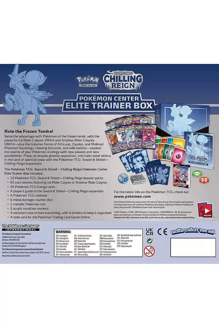 Pocket Monster Pokémon Kort-Chilling Reign Elite Trainer Box Ice Rider Calyrex