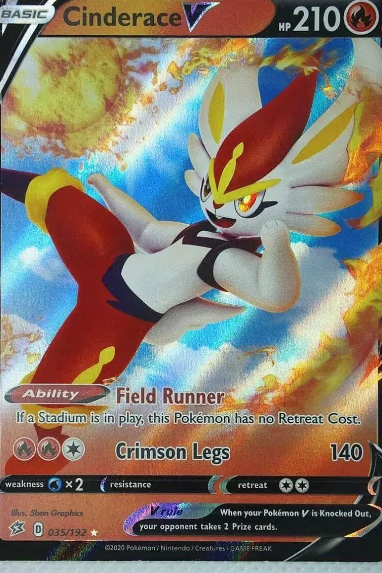 Pocket Monster Pokémon Kort-Cinderace V 35/192