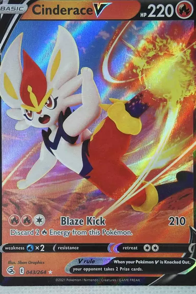 Pocket Monster Pokémon Kort-Cinderace V 43/264