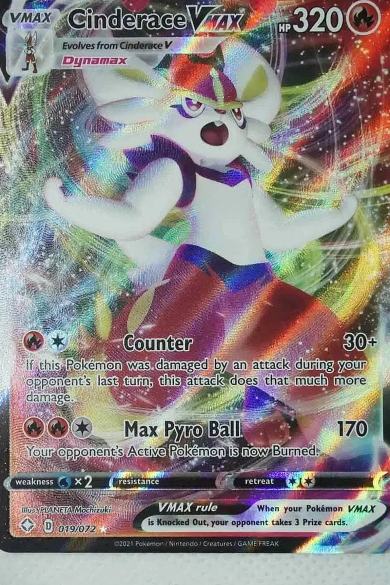 Pocket Monster Pokémon Kort-Cinderace Vmax 019/072