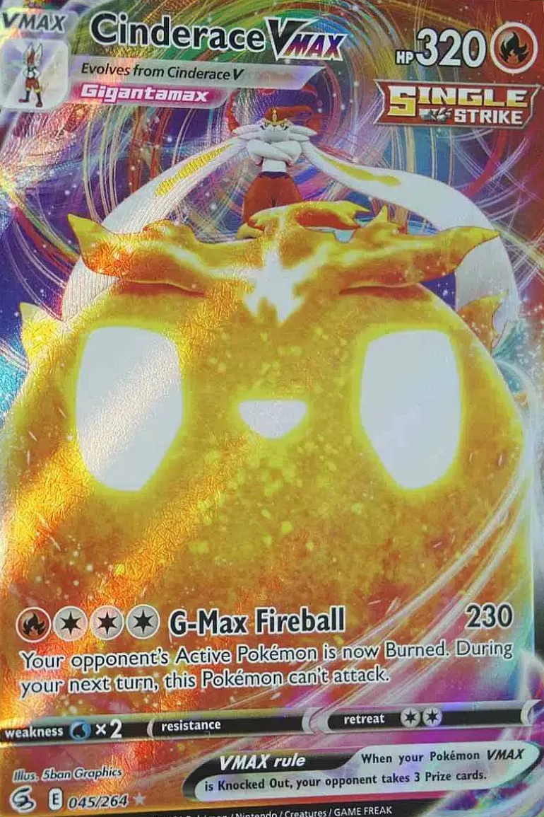 Pocket Monster Pokémon Kort-Cinderace Vmax 45/264