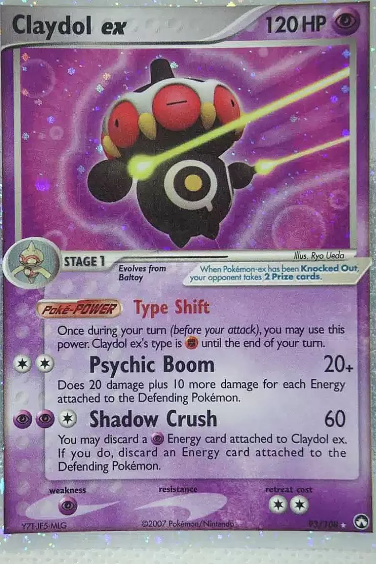 Pocket Monster Pokémon Kort-Claydol Ex 93/108
