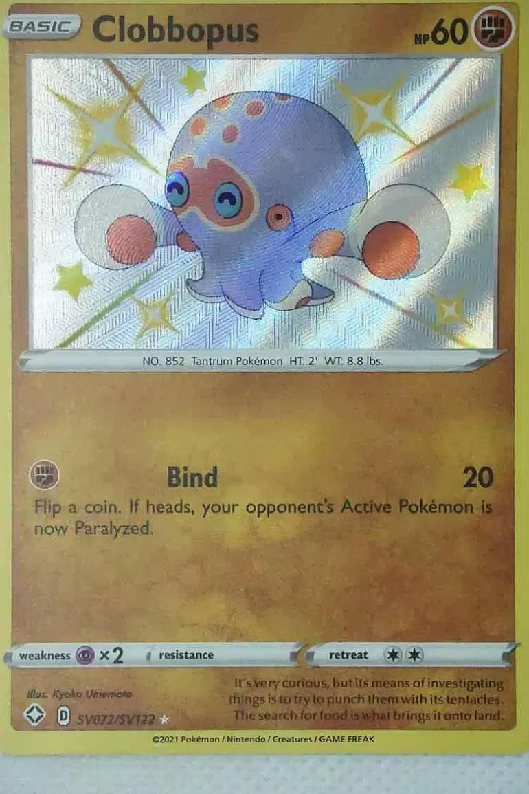 Pocket Monster Pokémon Kort-Clobbopus Sv72/Sv122 Shiny Rare