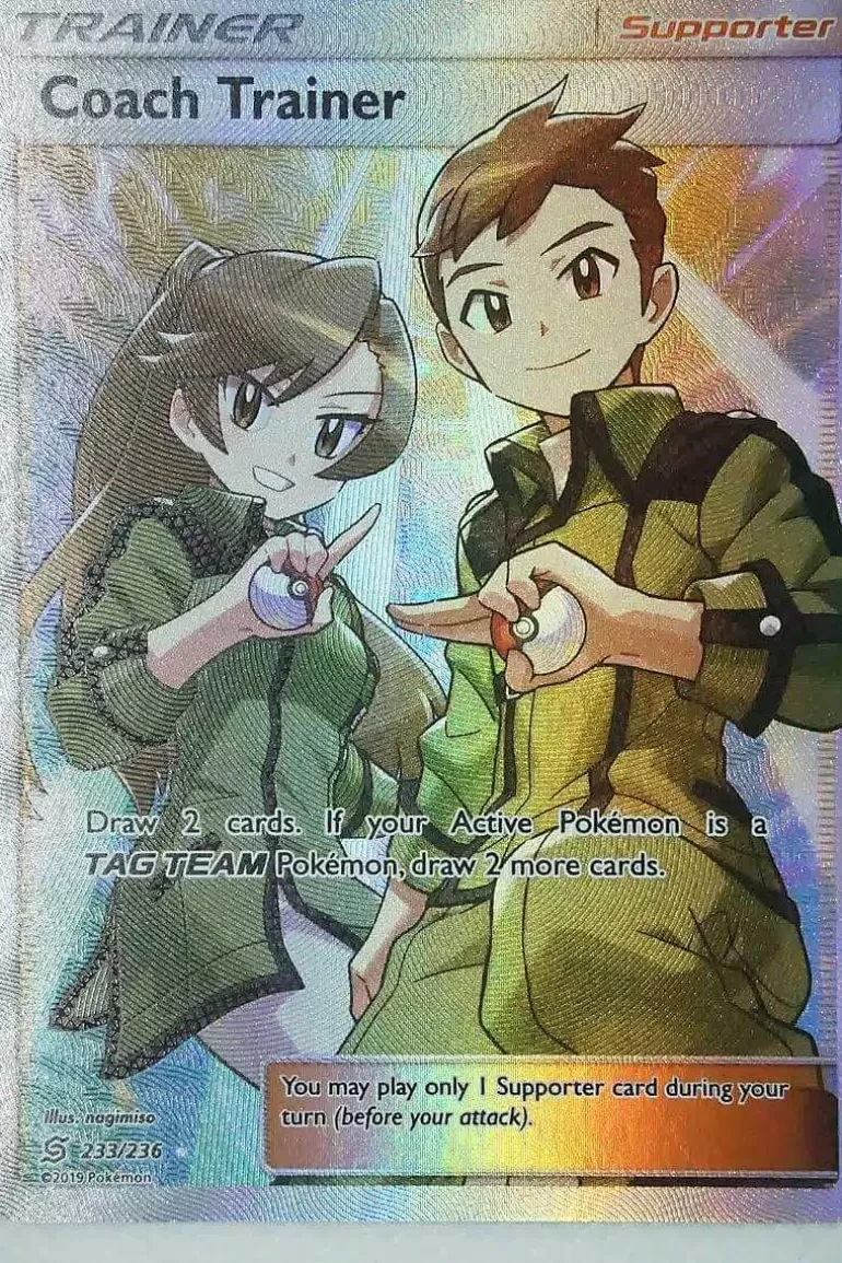 Pocket Monster Pokémon Kort-Coach Trainer 233/236 Full Art