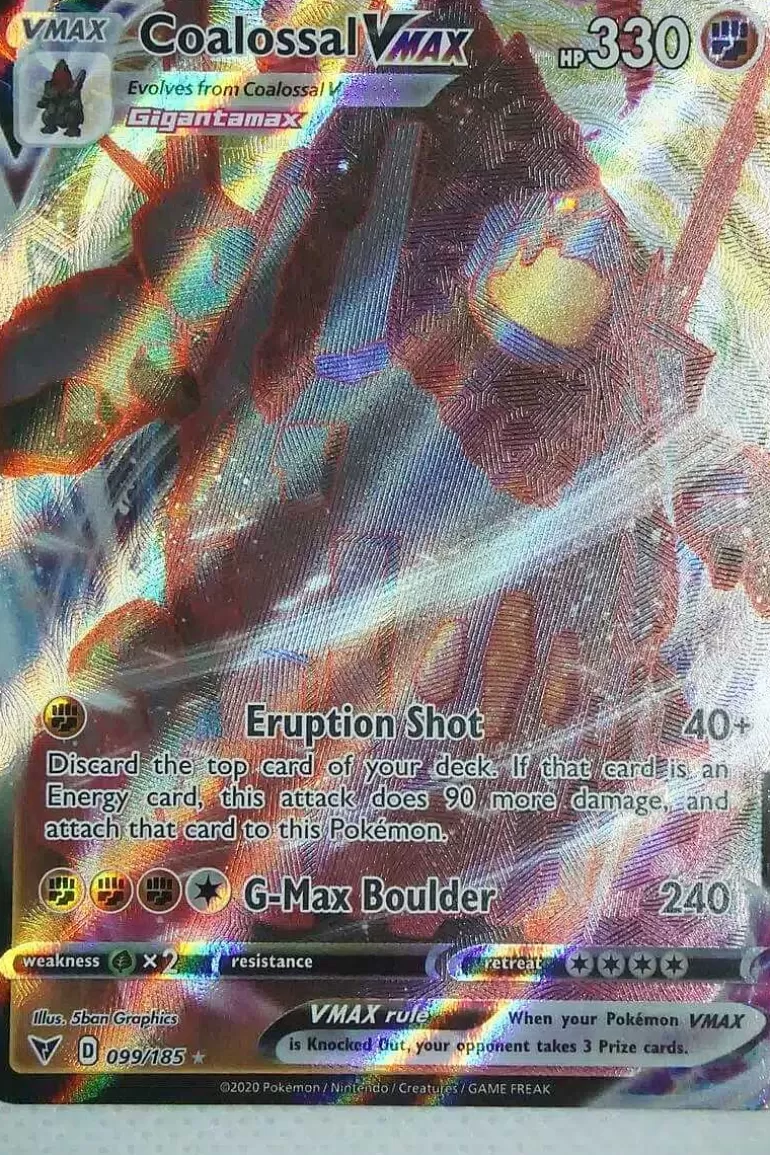 Pocket Monster Pokémon Kort-Coalossal Vmax 099/185