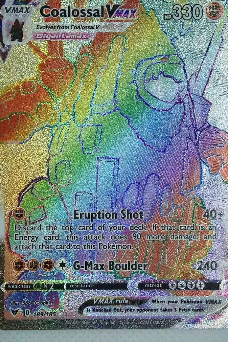 Pocket Monster Pokémon Kort-Coalossal Vmax 189/185 Hyper Rare