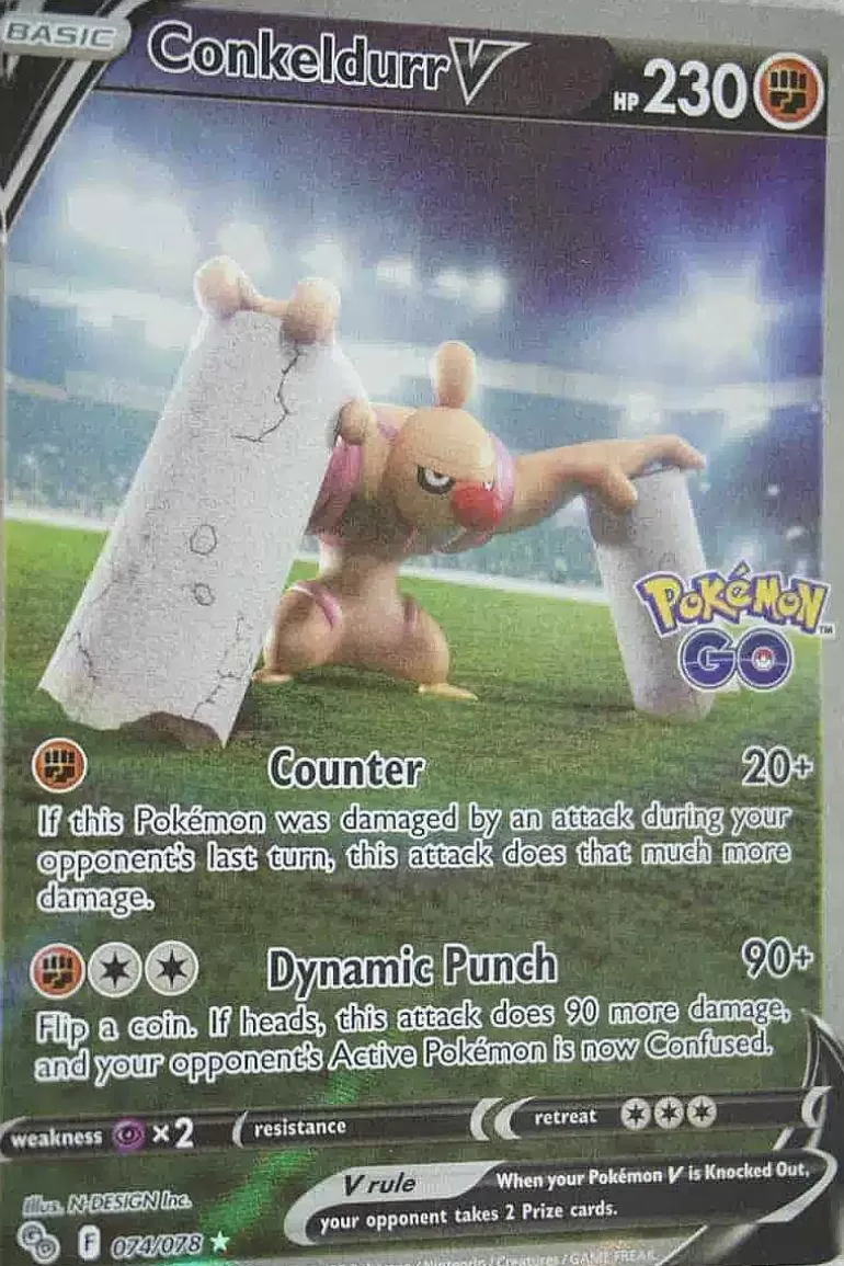 Pocket Monster Pokémon Kort-Conkeldurr V 074/078 Alternate Art