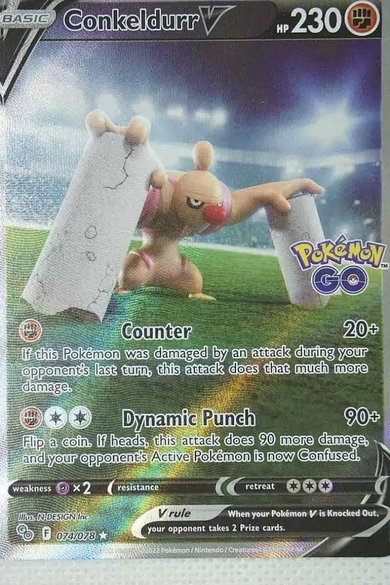 Pocket Monster Pokémon Kort-Conkeldurr V 074/078 Alternate Art