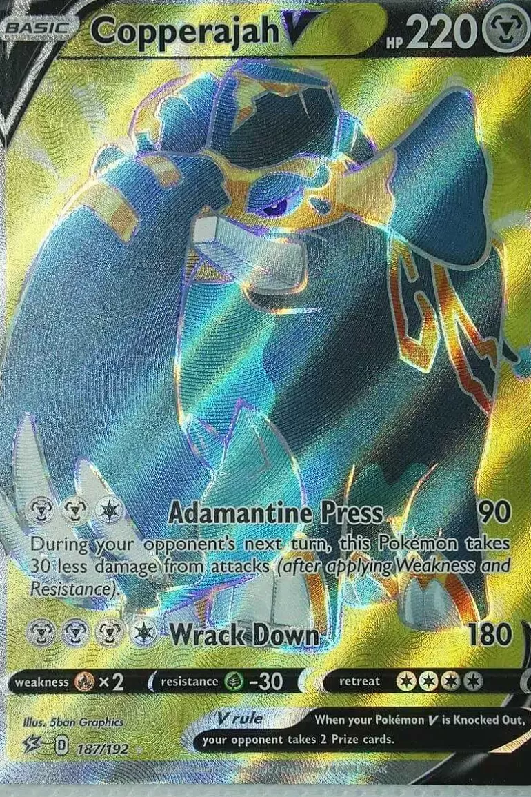 Pocket Monster Pokémon Kort-Copperajah V 187/192 Full Art