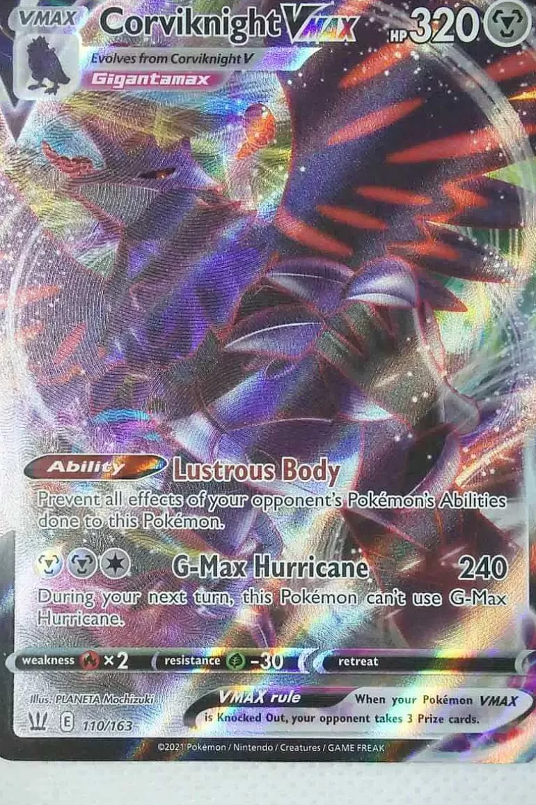 Pocket Monster Pokémon Kort-Corviknight Vmax 110/163