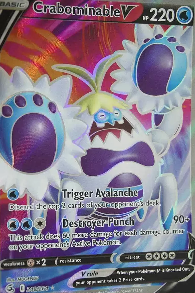 Pocket Monster Pokémon Kort-Crabominable V 248/264 Full Art