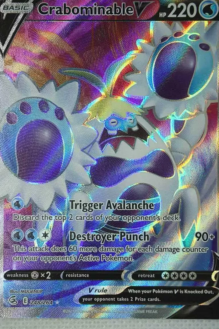 Pocket Monster Pokémon Kort-Crabominable V 248/264 Full Art