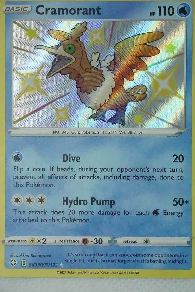 Pocket Monster Pokémon Kort-Cramorant Sv030/Sv122 Shiny Rare