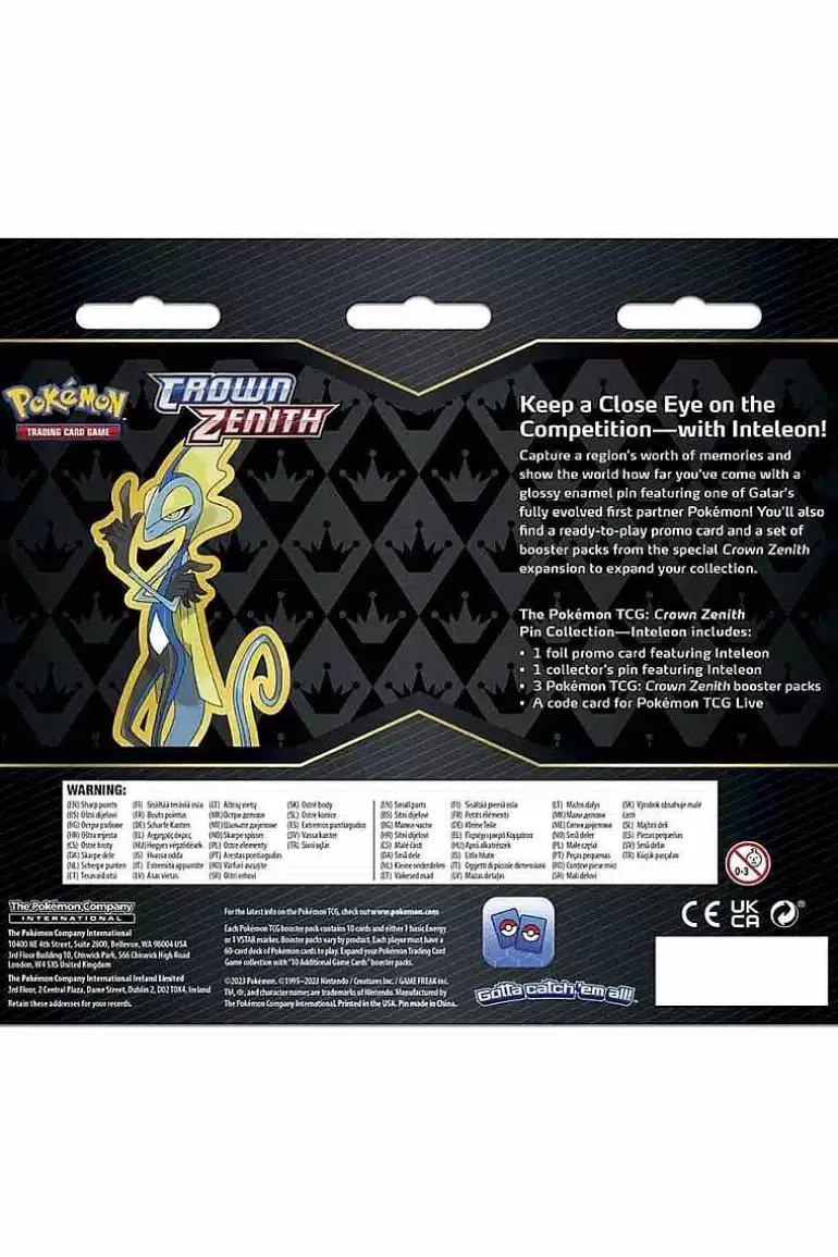 Pocket Monster Pokémon Kort-Crown Zenith Pin Blisterpakke Med Inteleon