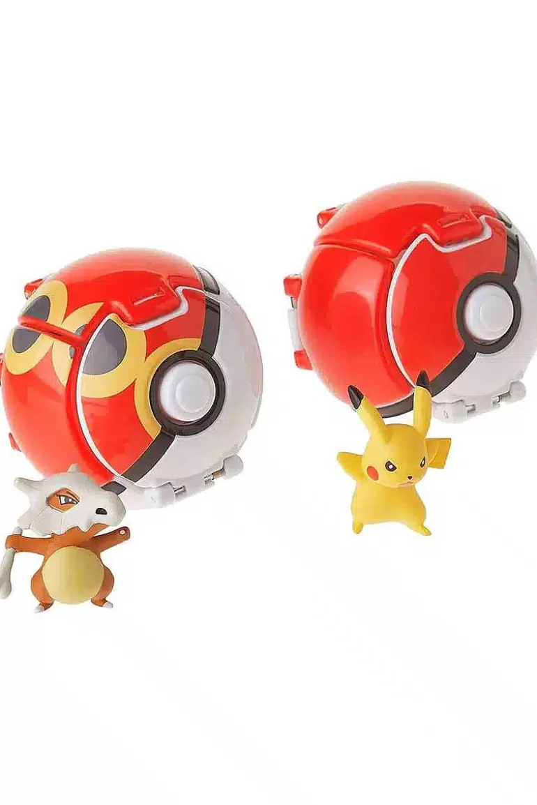 Pocket Monster Pokémon Figurer-Cubone & Pikachu Med Balls Fra Tomy