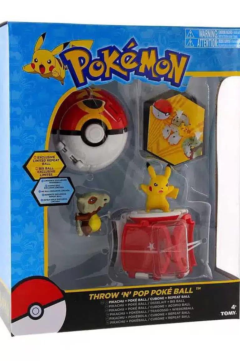 Pocket Monster Pokémon Figurer-Cubone & Pikachu Med Balls Fra Tomy