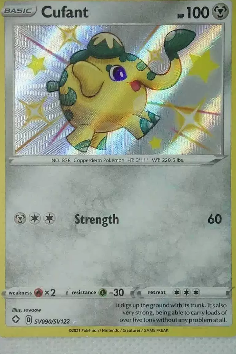 Pocket Monster Pokémon Kort-Cufant Sv090/Sv122 Shiny Rare
