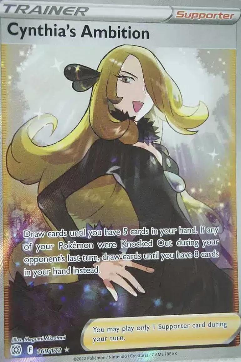 Pocket Monster Pokémon Kort-Cynthia'S Ambition 169/172 Full Art
