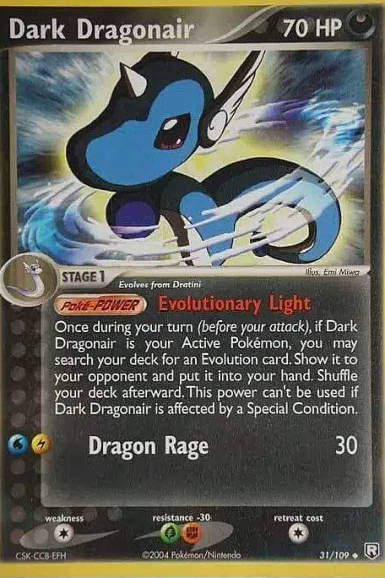 Pocket Monster Pokémon Kort-Dark Dragonair 31/109