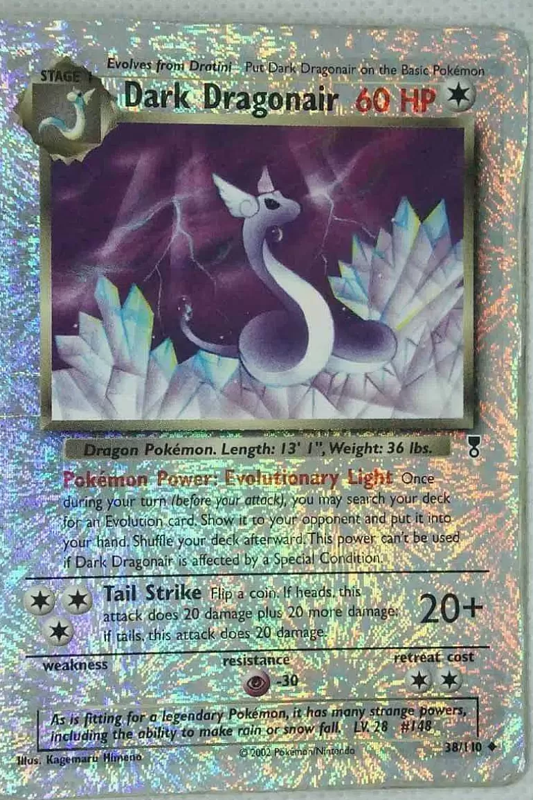 Pocket Monster Pokémon Kort-Dark Dragonair 38/110 Special Holo Edition Brugt
