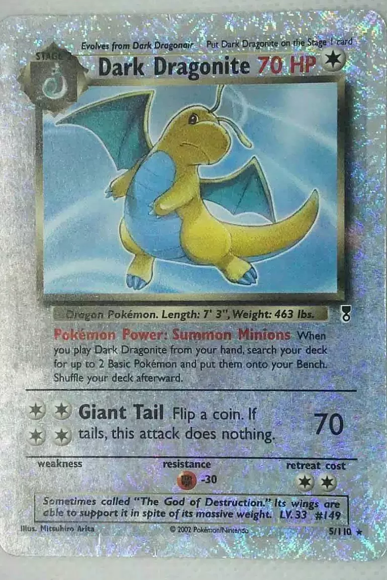 Pocket Monster Pokémon Kort-Dark Dragonite 5/110 Special Holo Edition