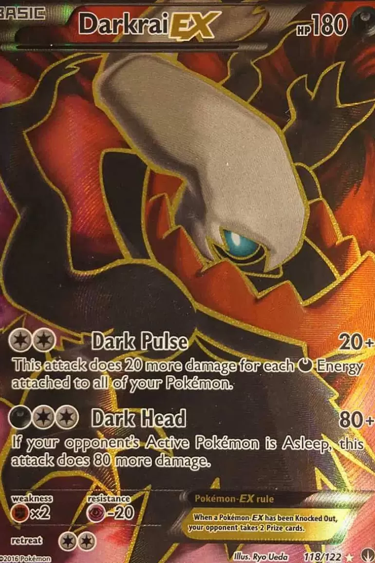 Pocket Monster Pokémon Kort-Darkrai Ex 118/122 Full Art