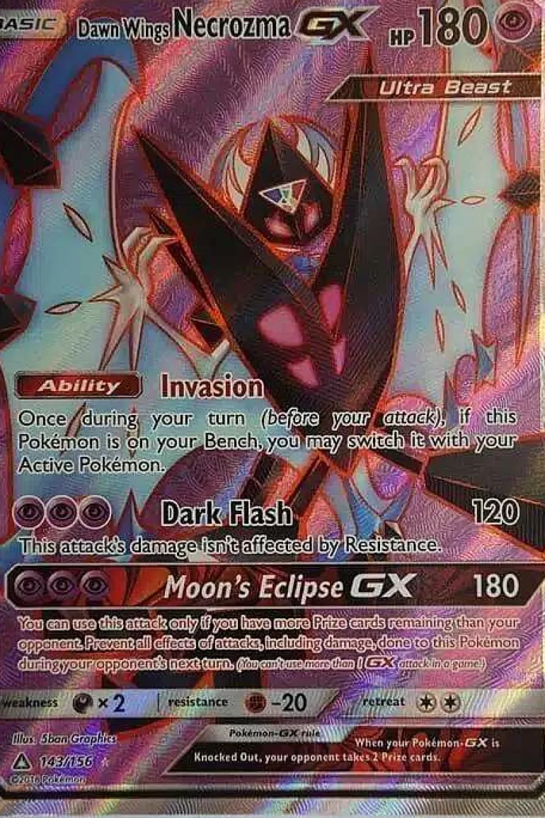 Pocket Monster Pokémon Kort-Dawn Wings Necrozma Gx 143/156 Full Art