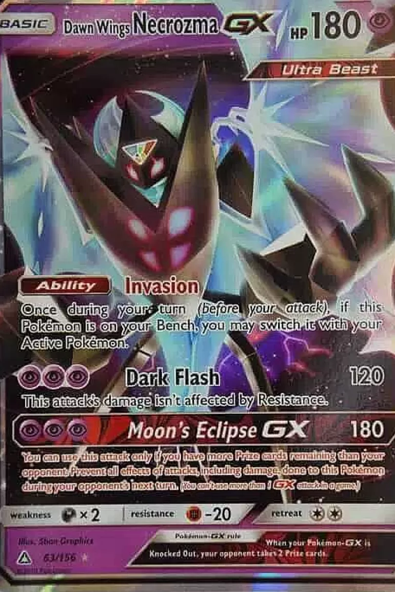 Pocket Monster Pokémon Kort-Dawn Wings Necrozma Gx 63/156