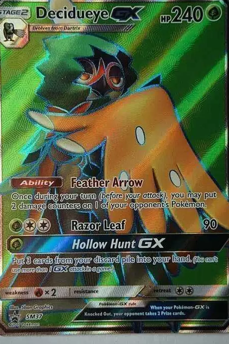 Pocket Monster Pokémon Kort-Decidueye Gx Sm37 Full Art
