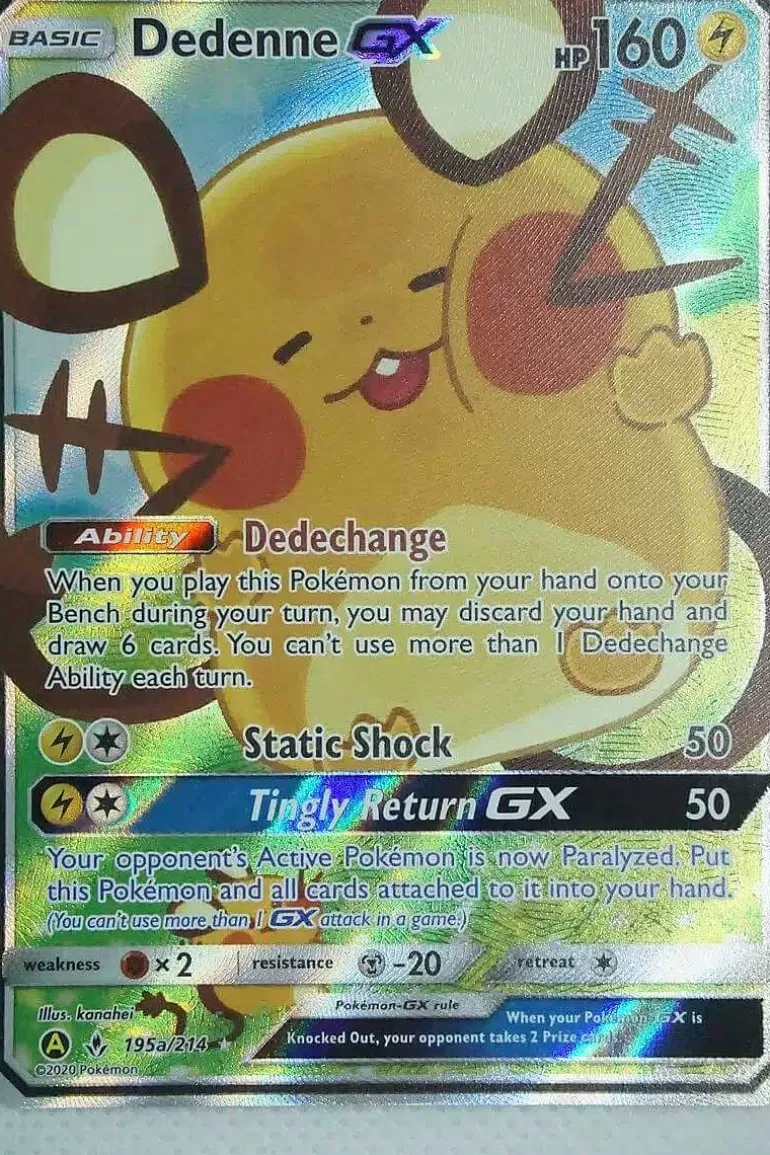 Pocket Monster Pokémon Kort-Dedenne Gx 195A/214 Full Art