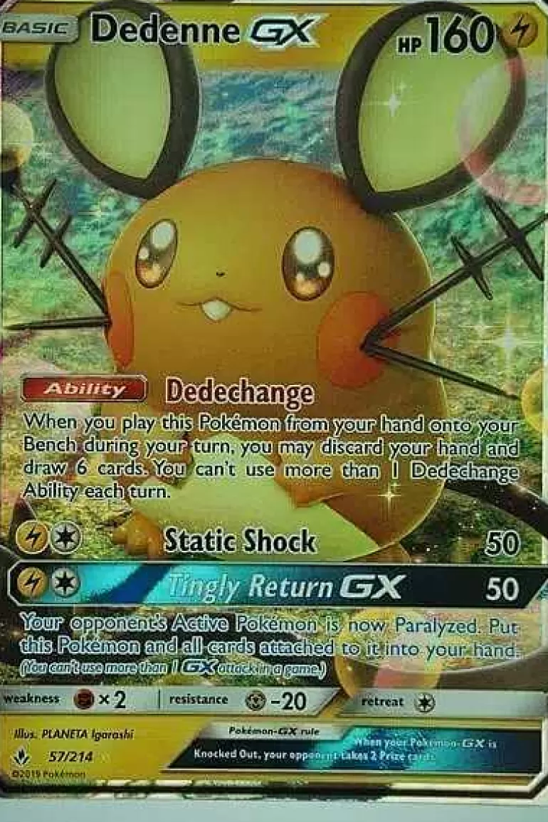 Pocket Monster Pokémon Kort-Dedenne Gx 57/214
