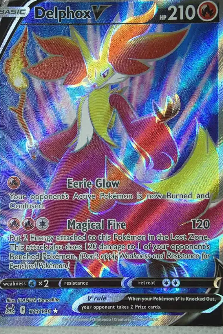 Pocket Monster Pokémon Kort-Delphox V 173/196 Full Art