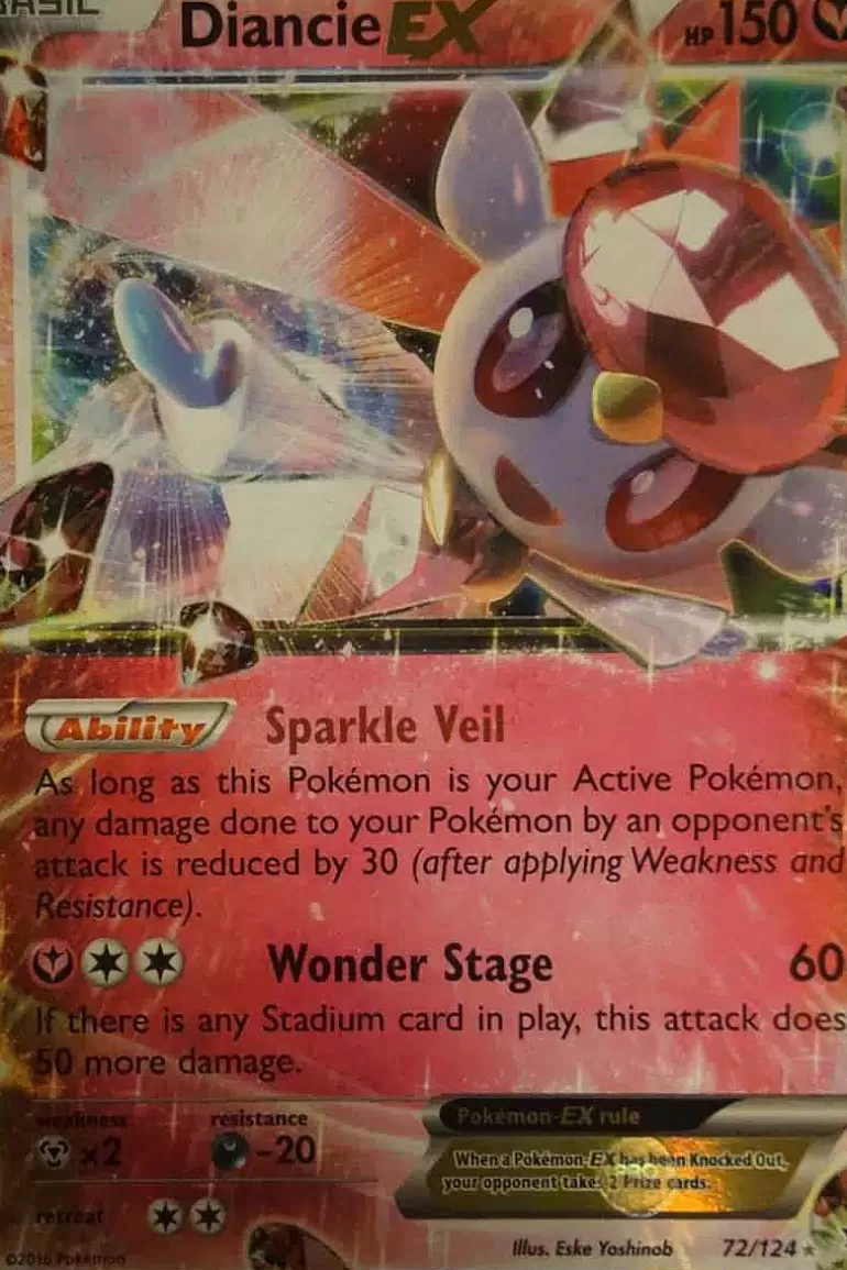 Pocket Monster Pokémon Kort-Diancie Ex 72/124