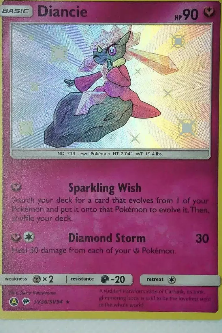 Pocket Monster Pokémon Kort-Diancie Sv36/Sv94 Shiny Rare