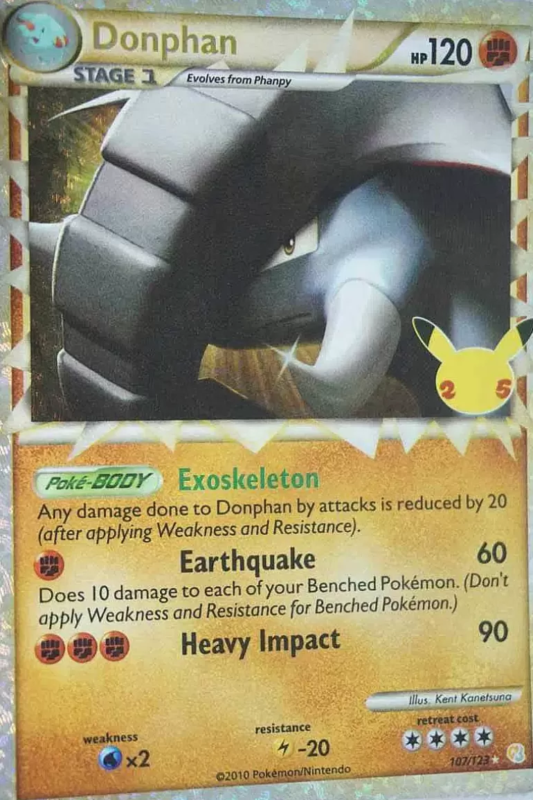 Pocket Monster Pokémon Kort-Donphan (Prime) 107/123 Classic Collection