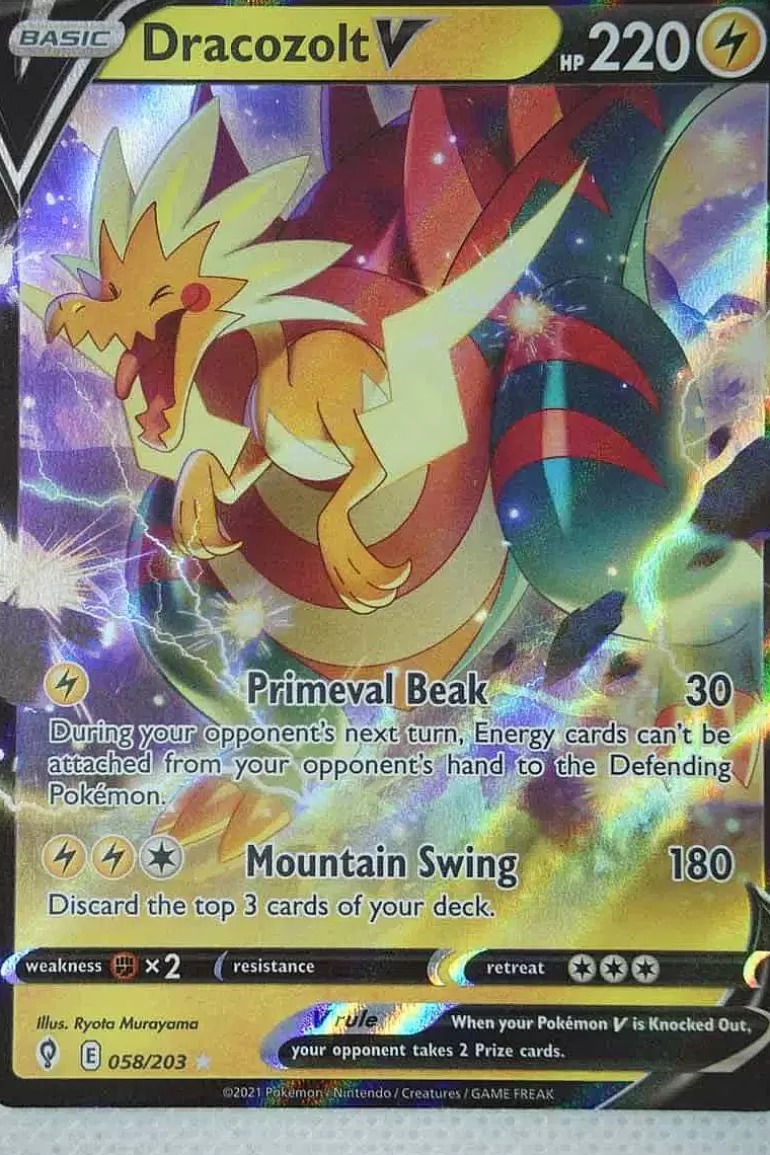 Pocket Monster Pokémon Kort-Dracozolt V 58/203