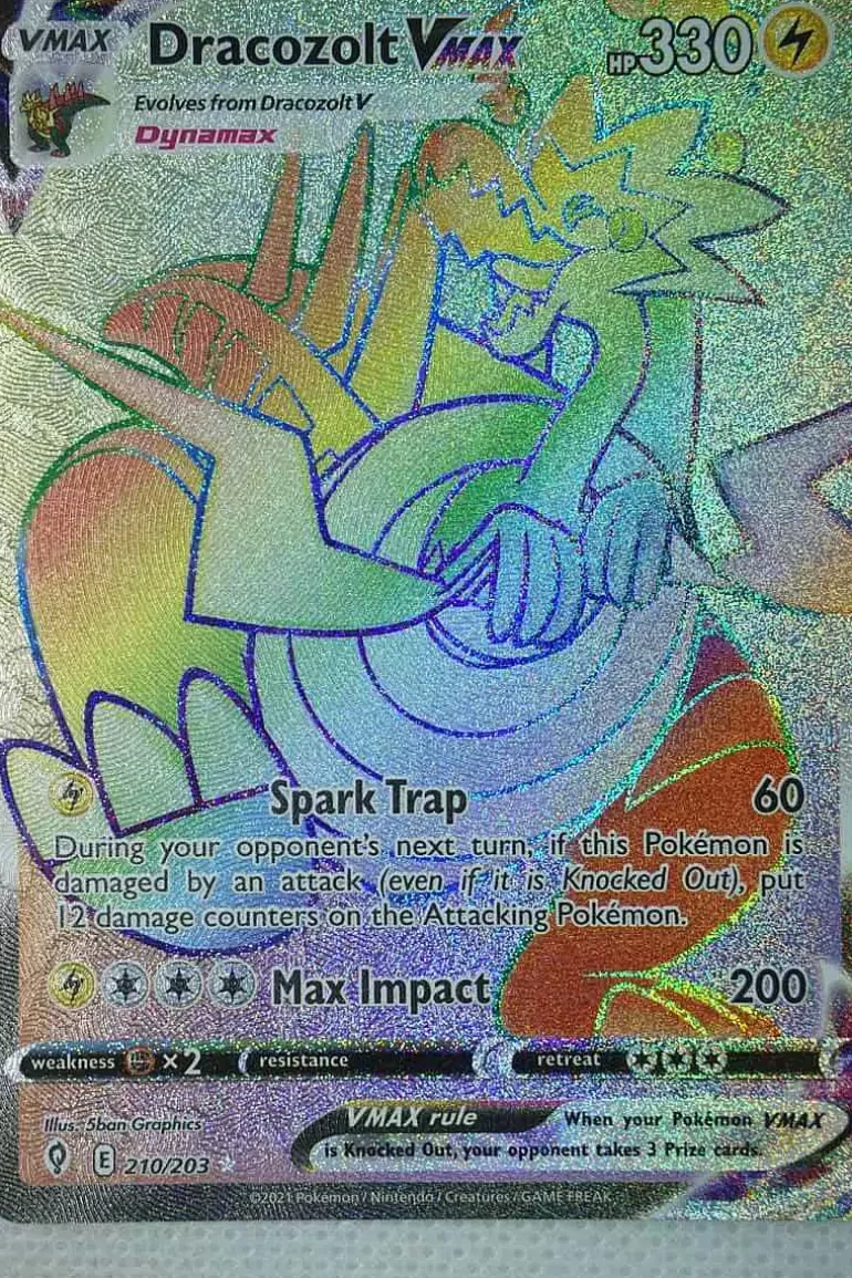 Pocket Monster Pokémon Kort-Dracozolt Vmax 210/203 Hyper Rare
